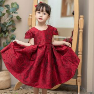 Đầm bé gái gấm hoa
