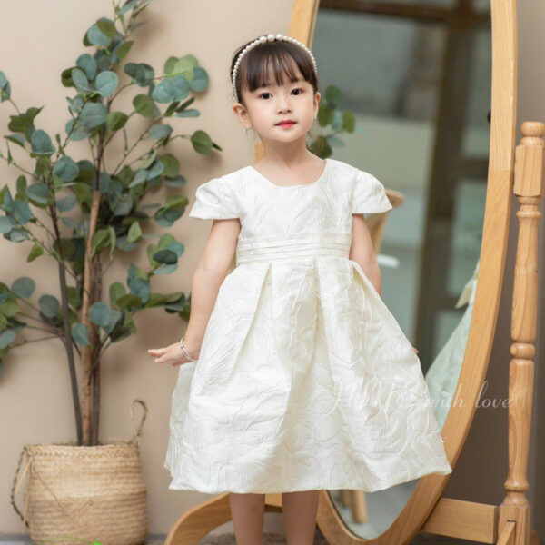 Đầm bé gái gấm hoa